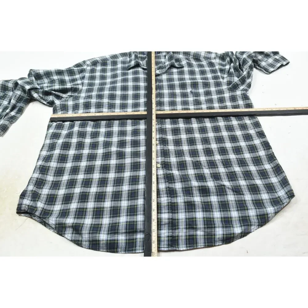 Vintage Polo Ralph Lauren ELLIOTT Shirt Mens 2XL Plaid Long Sleeve Button-Up